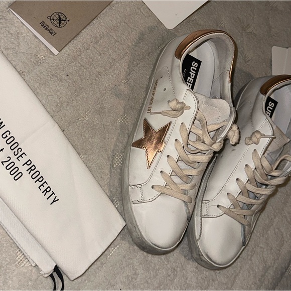 Like new! Size 41 Super-Star Low Top Optic White/Peach Pink - Picture 3 of 5